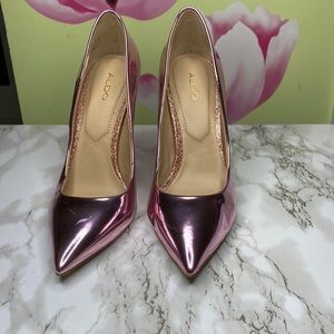 iridescent pink stilettos